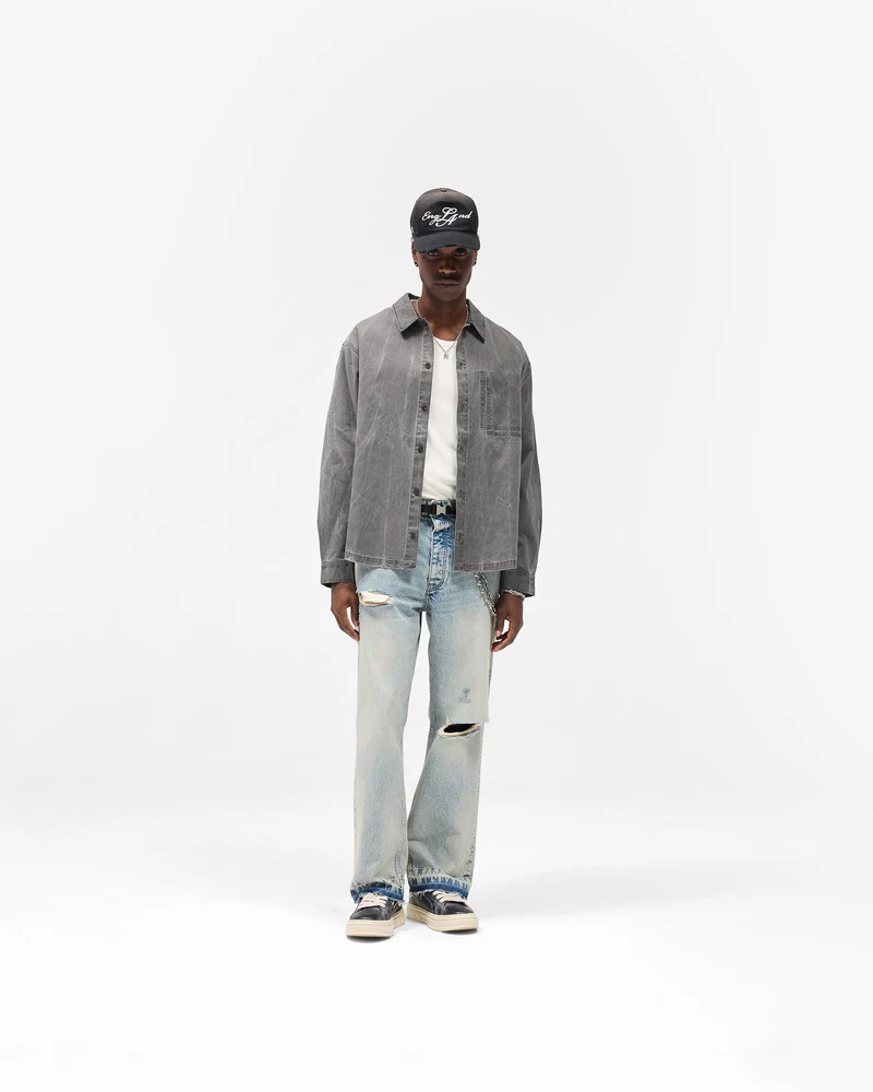 Washed Cotton Shirt - Jet Black
