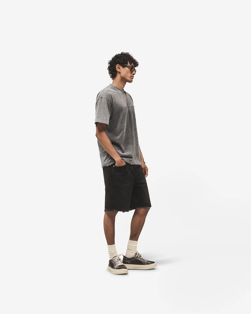 Embroidered Serif Logo T-Shirt - Vintage Grey