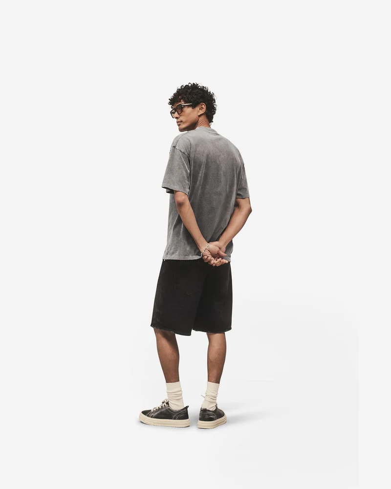 Embroidered Serif Logo T-Shirt - Vintage Grey
