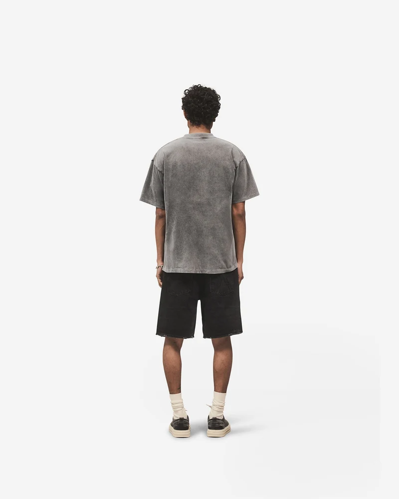 Embroidered Serif Logo T-Shirt - Vintage Grey