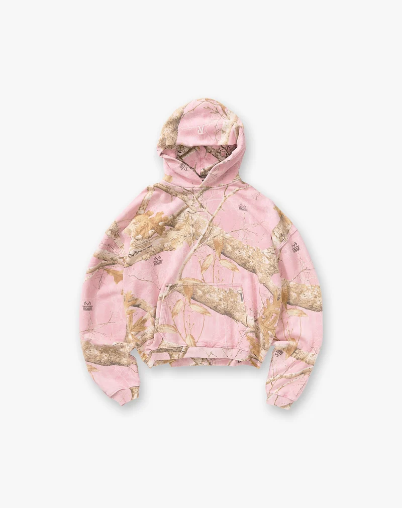 Realtree® Boxy Hoodie - Washed Pink Camo