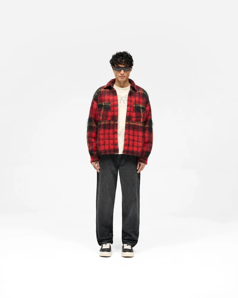 Mohair Overshirt - Red Check