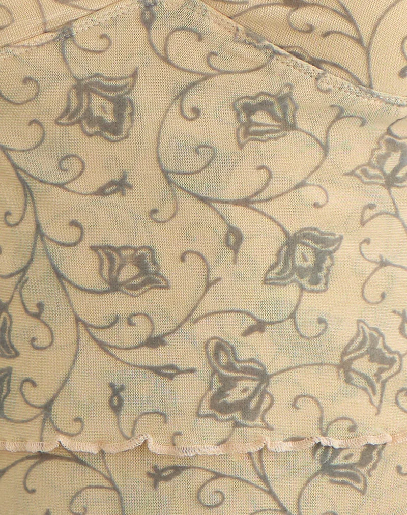 Merida-Oberteil in „Winding Ivy“, hellgelb
