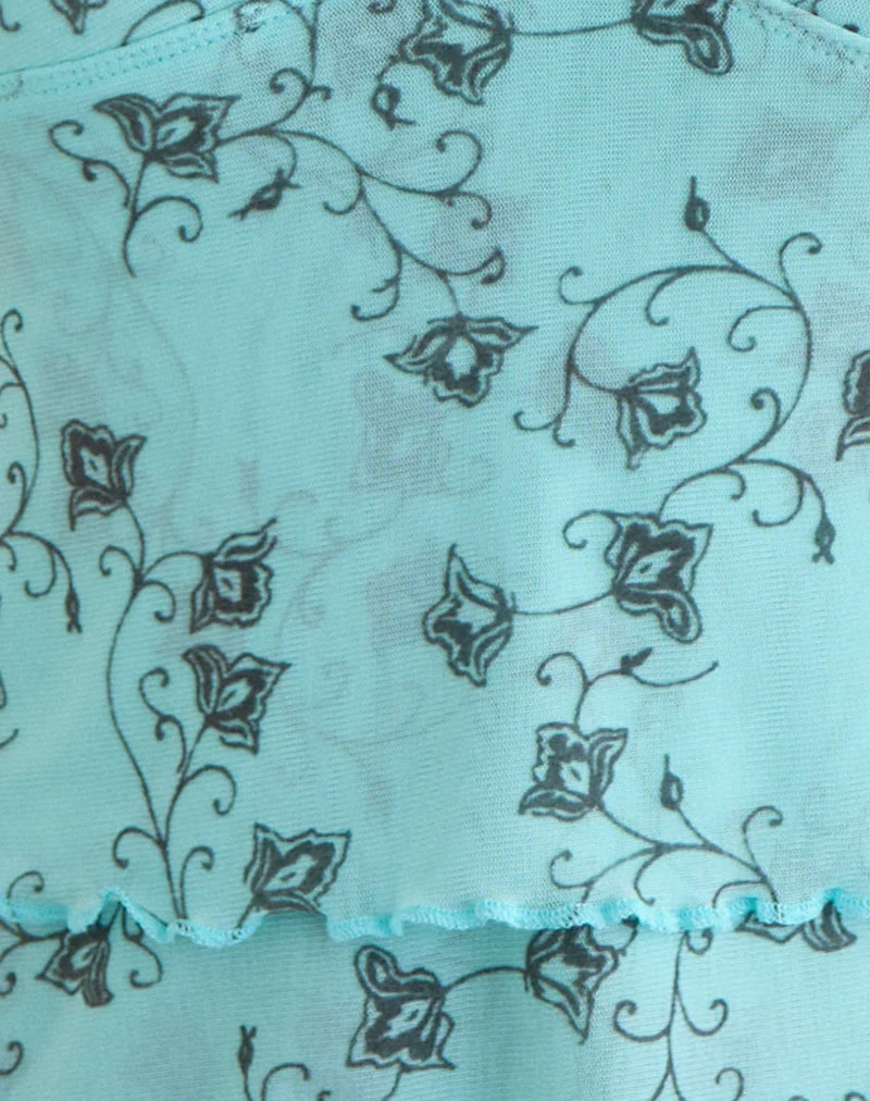 Merida-Oberteil in „Winding Ivy Blue“