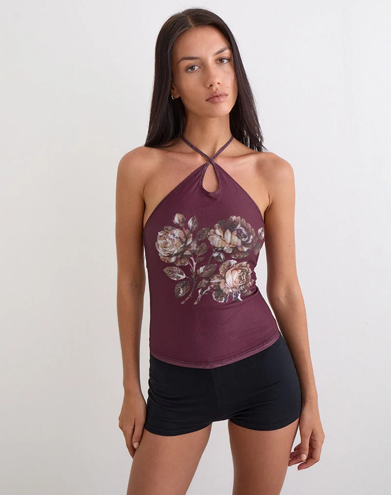 Zalika-Top in Crystal Rose Burgundy