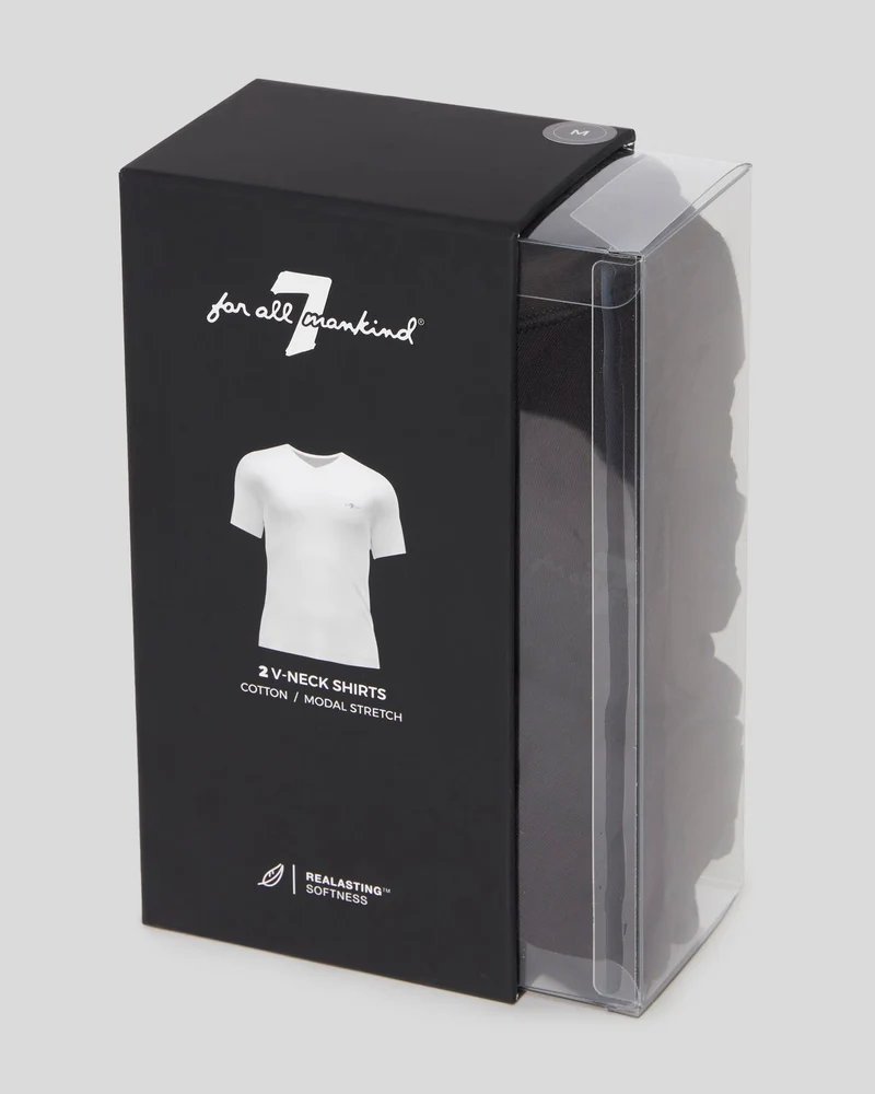 V-Neck Tee 2 Pack in Black