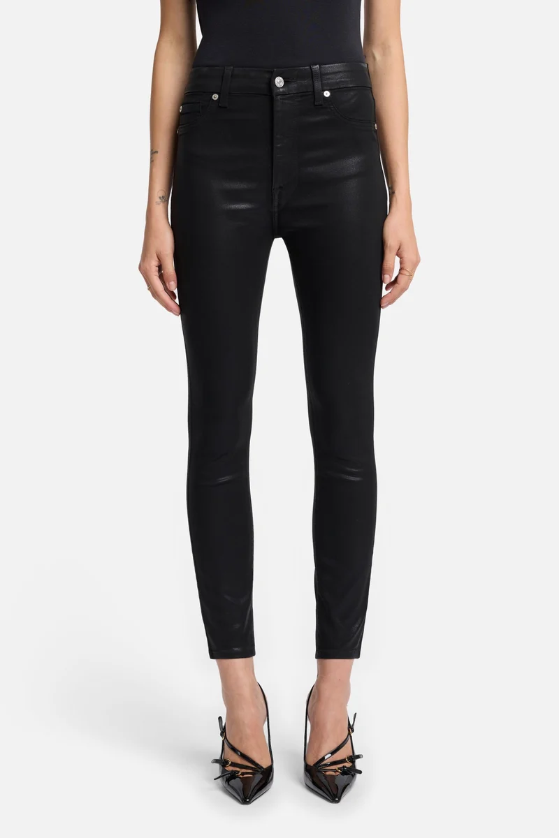 B(air) High Waist Ankle Skinny in Coated Black