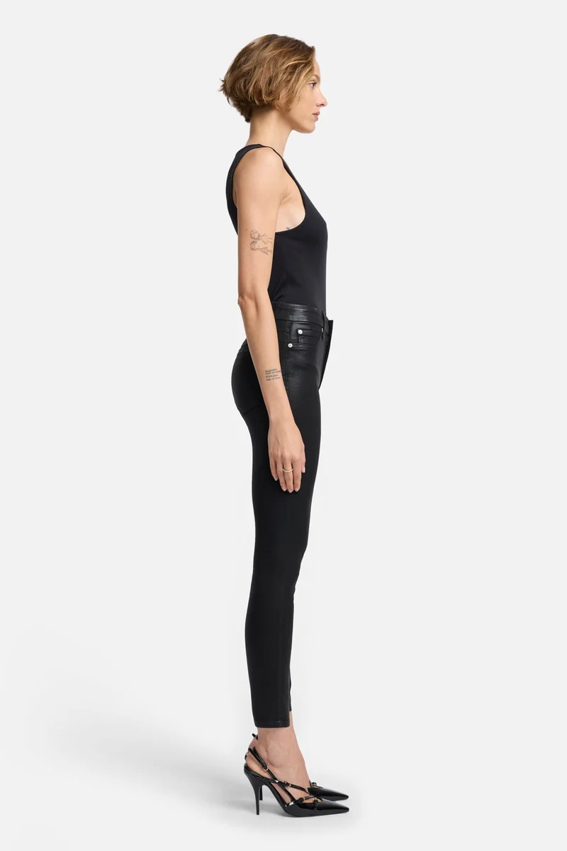 B(air) High Waist Ankle Skinny in Coated Black