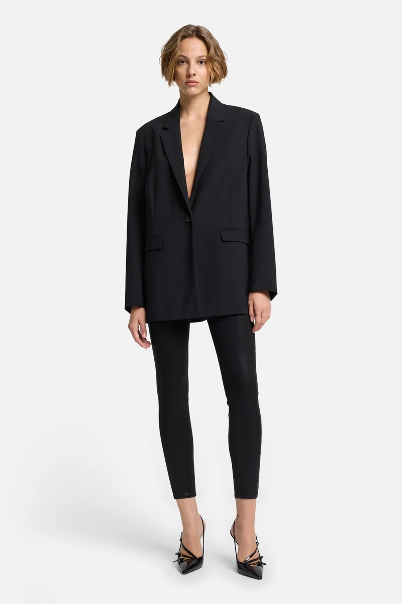 B(air) High Waist Ankle Skinny in Coated Black