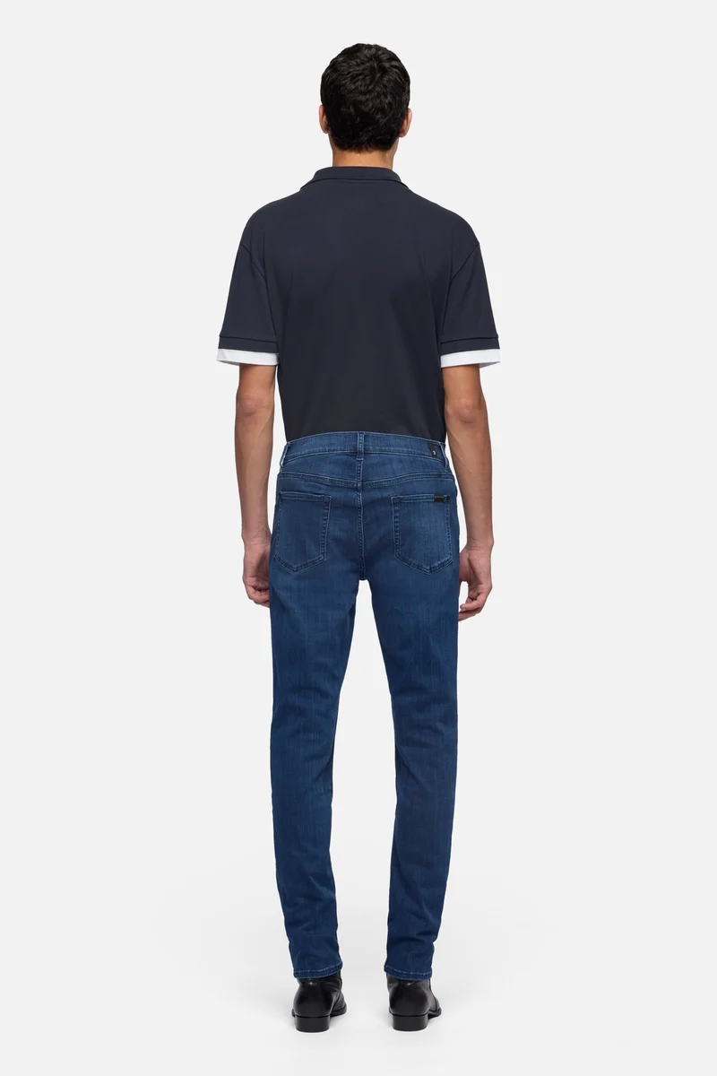 Luxe Performance Plus Slimmy Tapered In Mid-Blue
