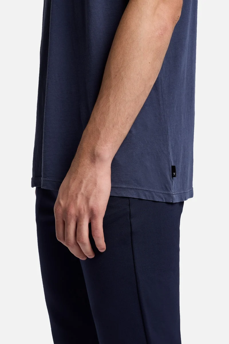 Featherweight Cotton Tee in Navy