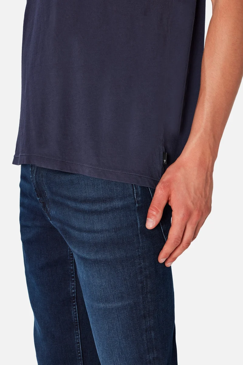 Featherweight Cotton Tee in Navy