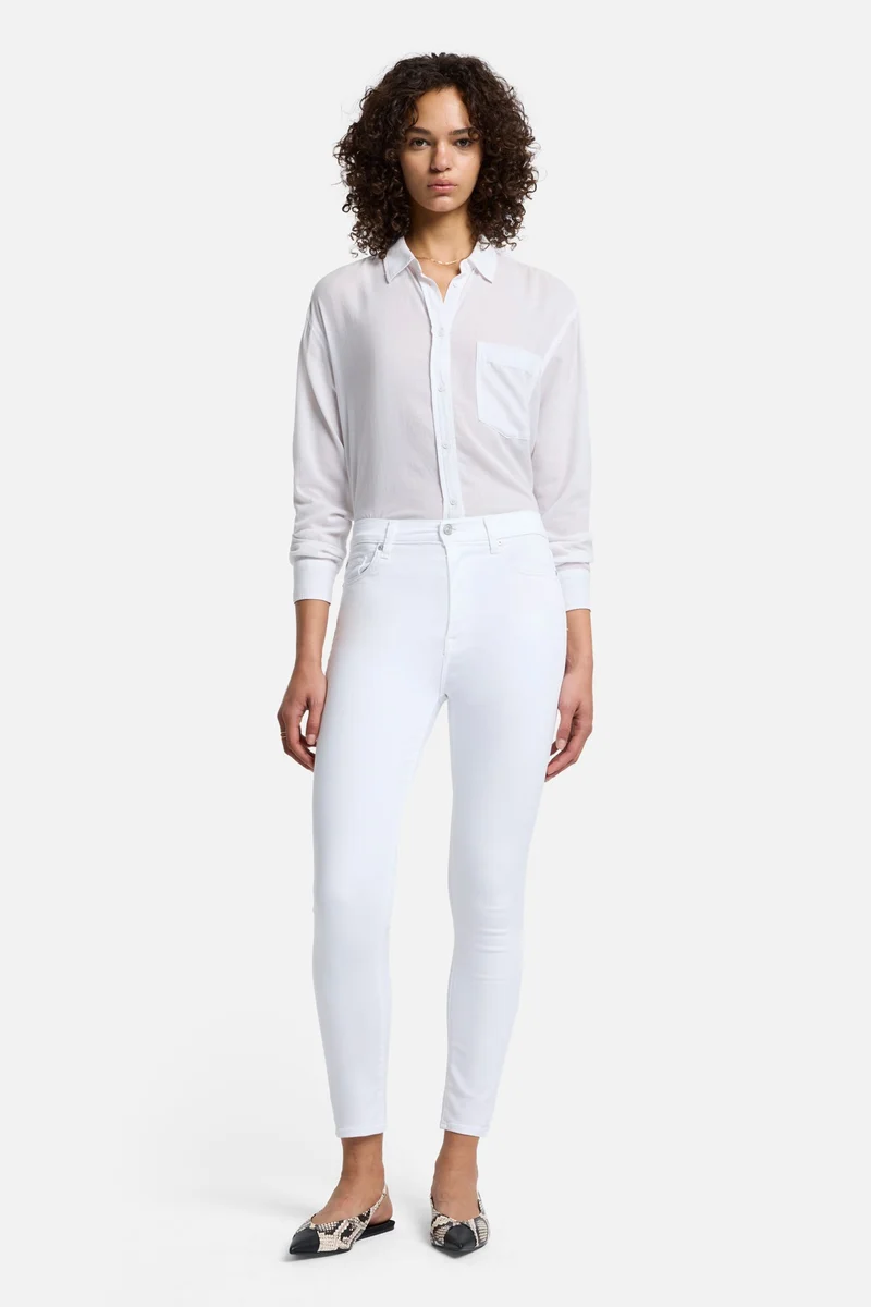 Slim Illusion High Waist Ankle Skinny in Luxe White