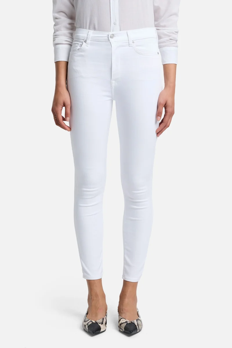 Slim Illusion High Waist Ankle Skinny in Luxe White