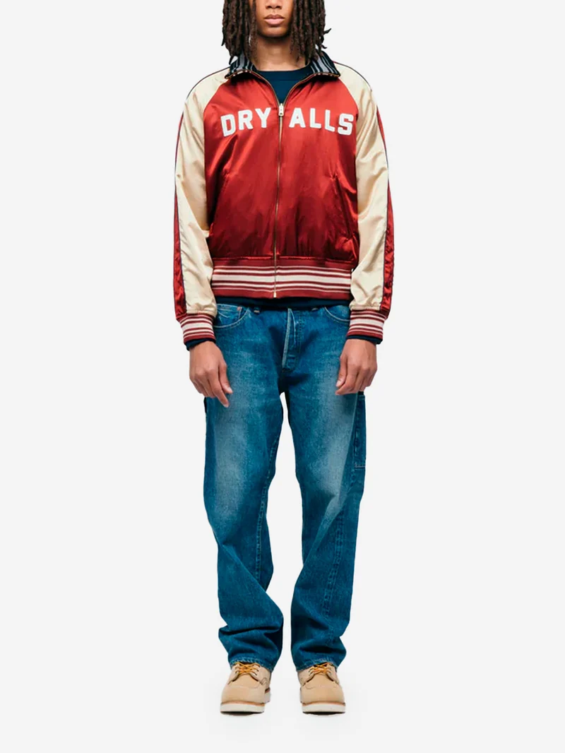 Giacca Varsity satinata reversibile burgundy