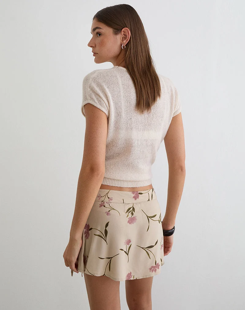 Mokono-Minirock in „Bloom Leafy Taupe“