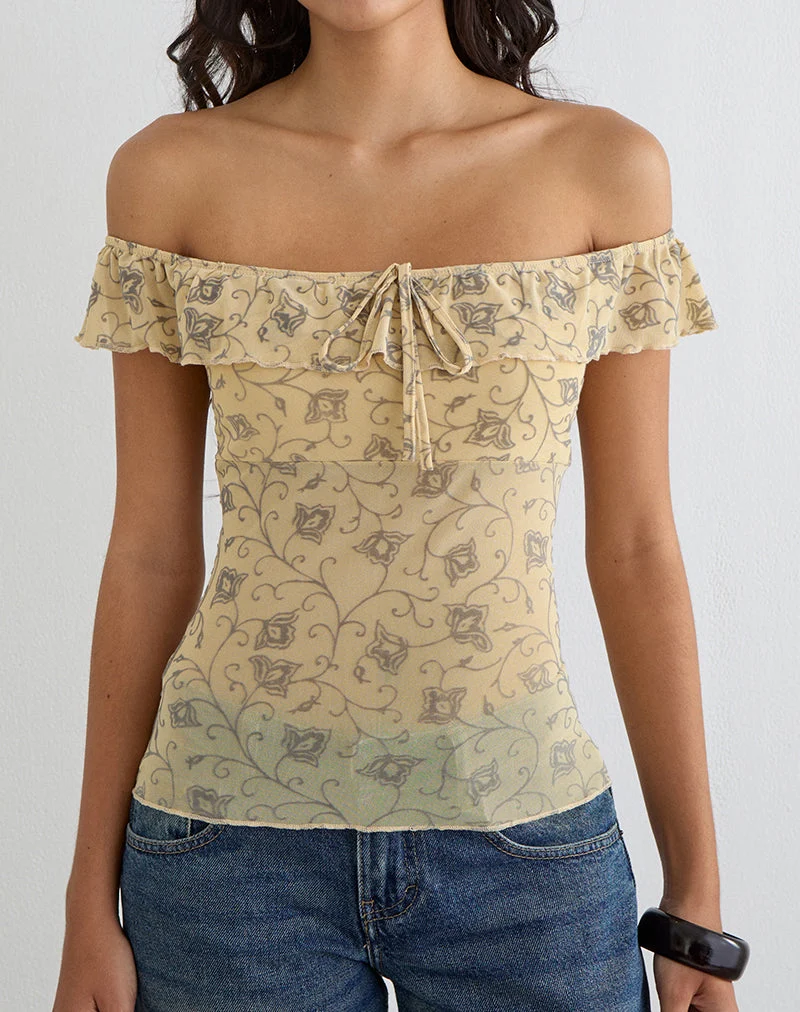 Yoda-Top in „Winding Ivy“, hellgelb