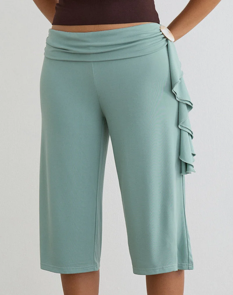 Wasana Capri-Hose in Aqua-Grau