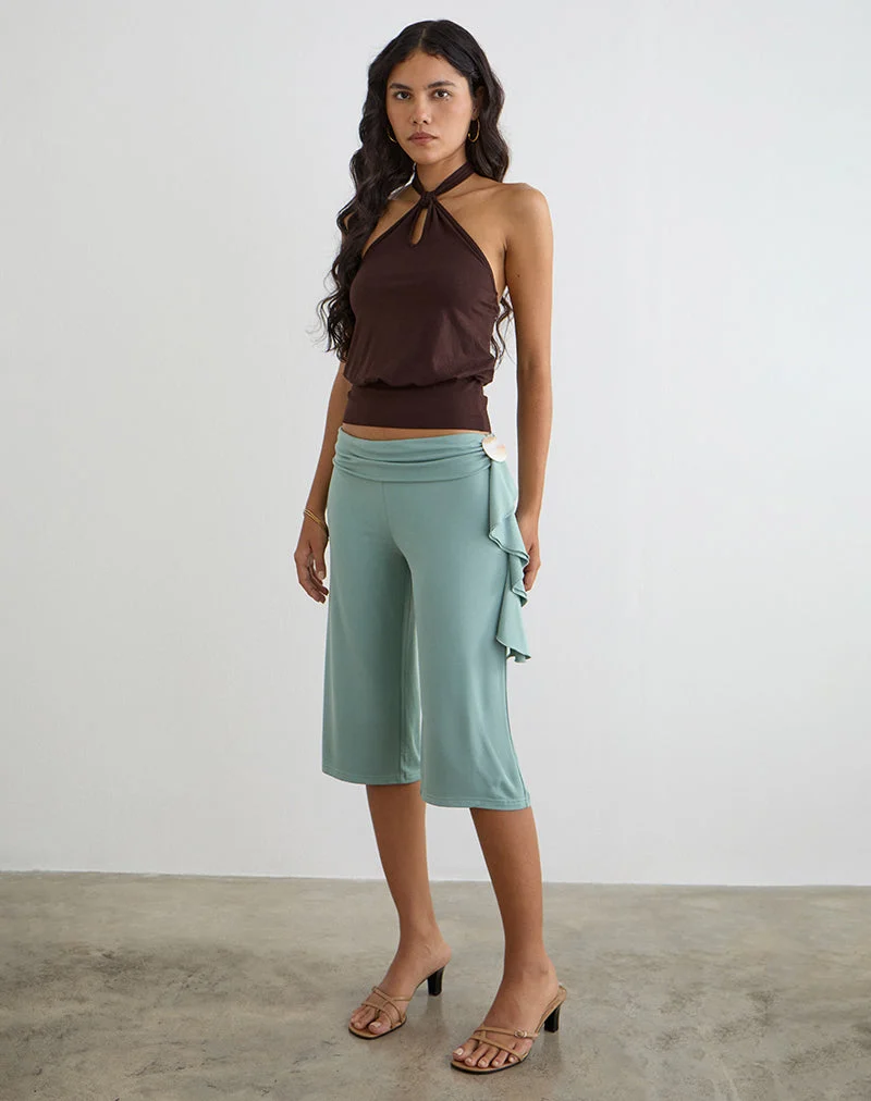Wasana Capri-Hose in Aqua-Grau