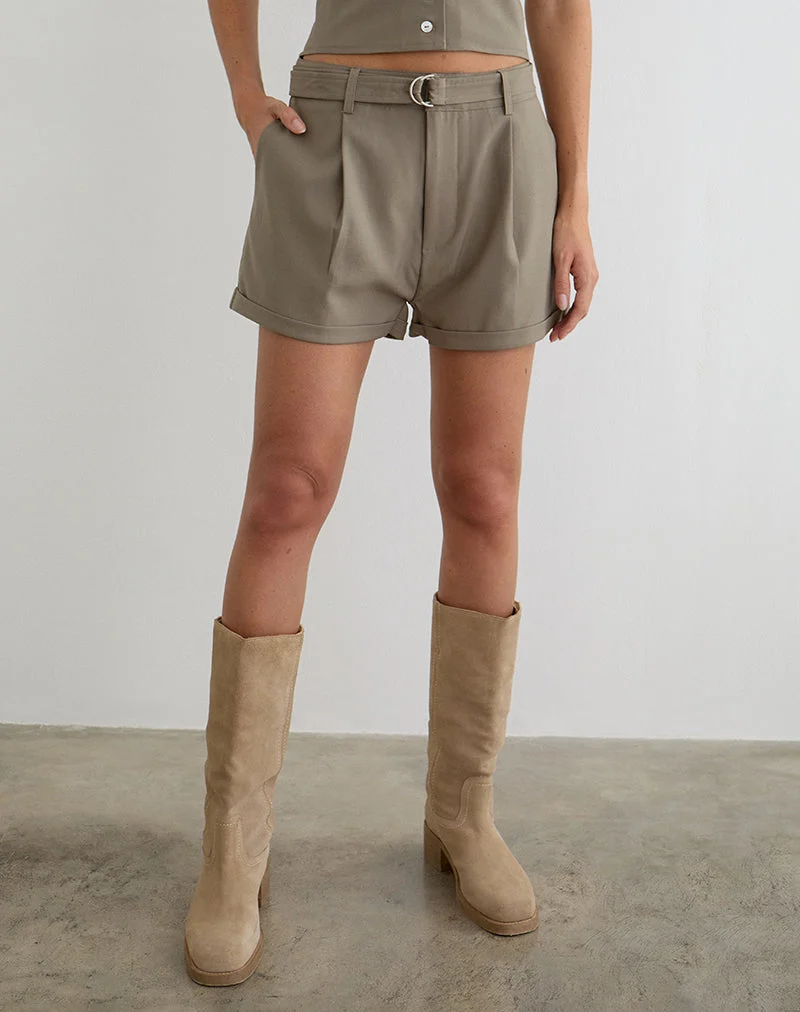 Miluta Shorts in Tailoring, Dunkelbeige