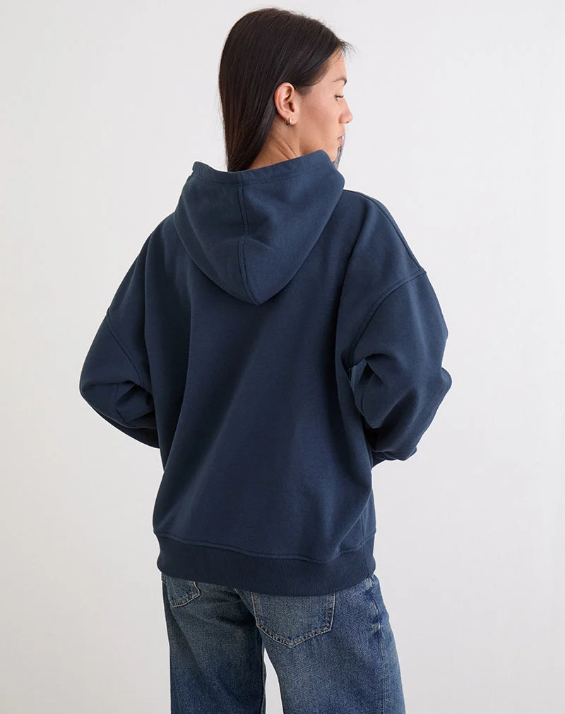 Guyton-Hoodie in Marineblau mit „Sunday Uniform“-Motiv