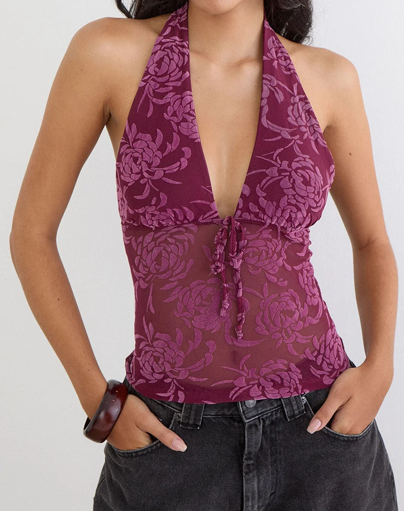Kadio-Top in Flock Shadow Leaf Plum