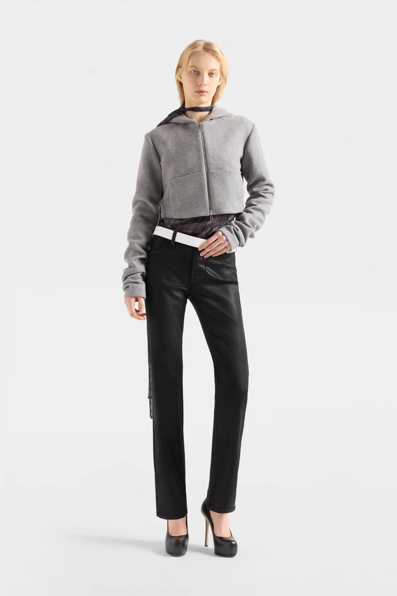 THE SLIM in Coated Denim Black