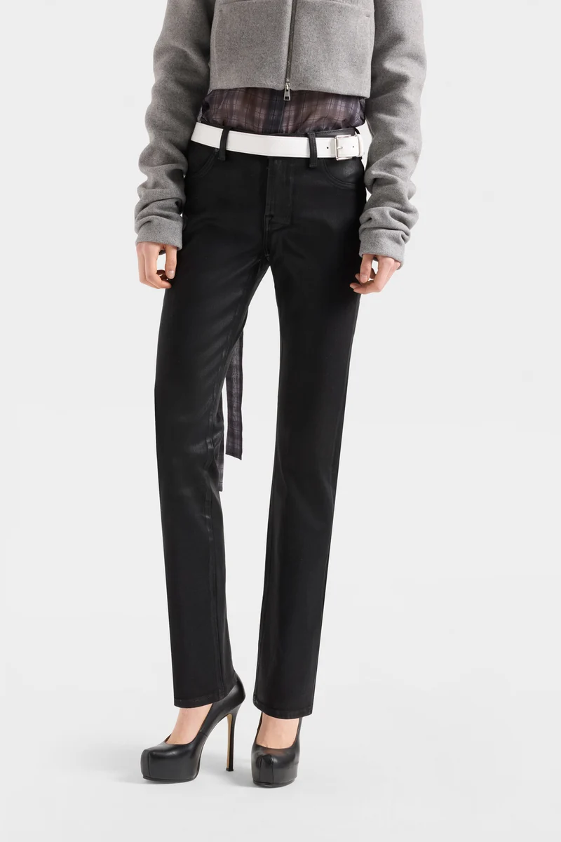 THE SLIM in Coated Denim Black