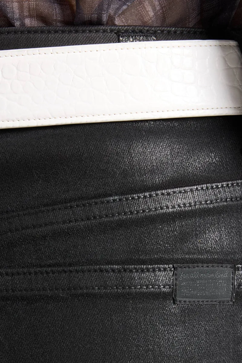 THE SLIM in Coated Denim Black