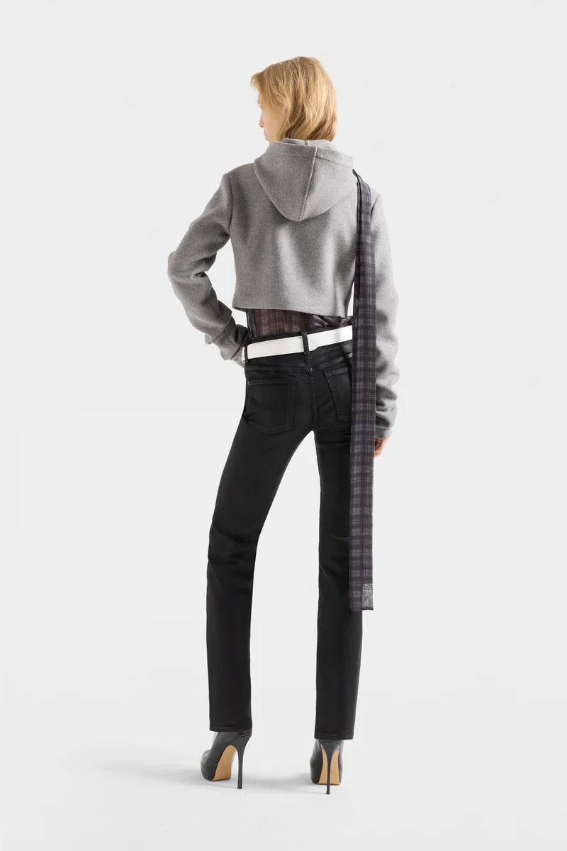 THE SLIM in Coated Denim Black