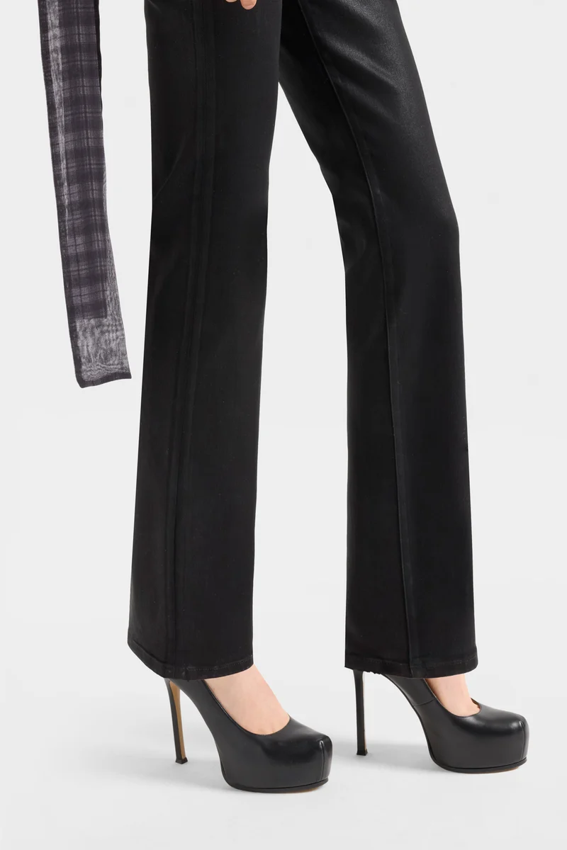 THE SLIM in Coated Denim Black