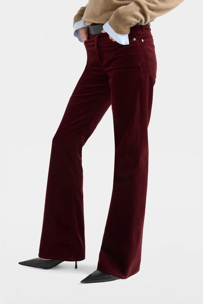 LEGGY BOOTCUT in Velvet Burgundy