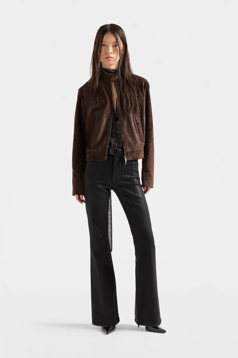 LEGGY BOOTCUT in Coated Denim Black
