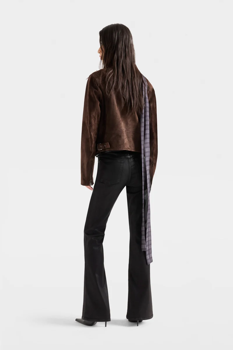 LEGGY BOOTCUT in Coated Denim Black