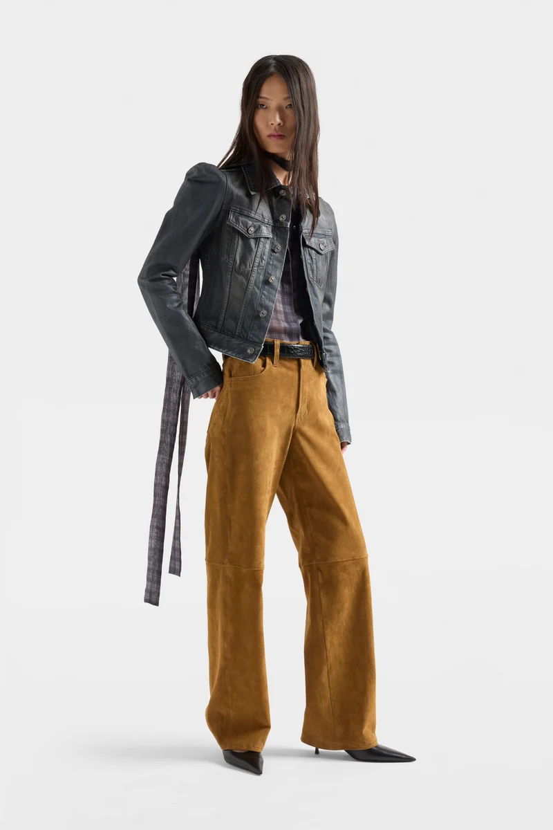 STOVEPIPE STRAIGHT in Suede Cognac
