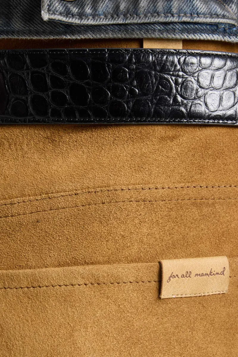 STOVEPIPE STRAIGHT in Suede Cognac
