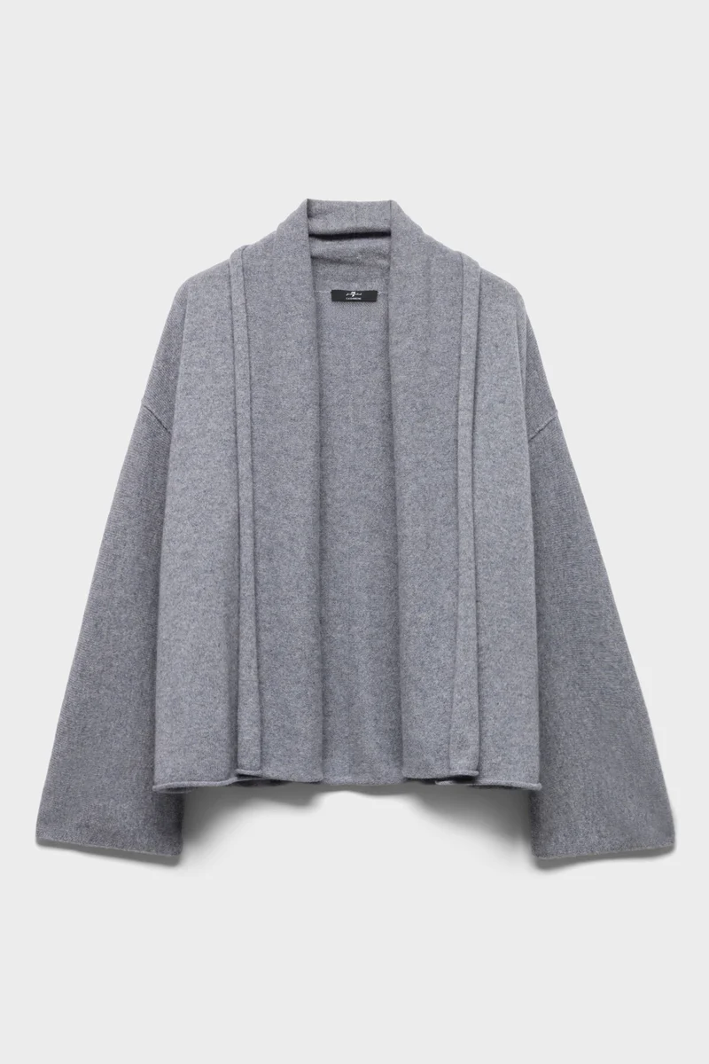 SHAWL CARDIGAN in Cashmere Wolf