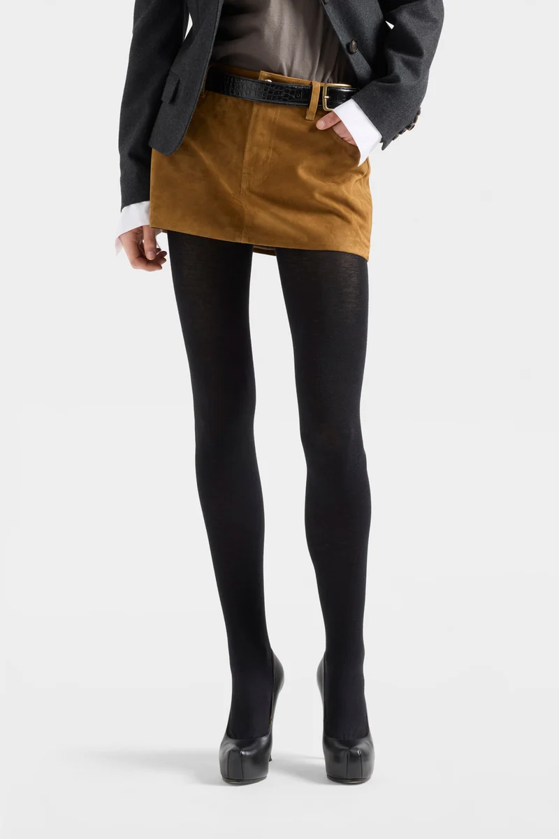 CHERRY MINI SKIRT in Suede Cognac
