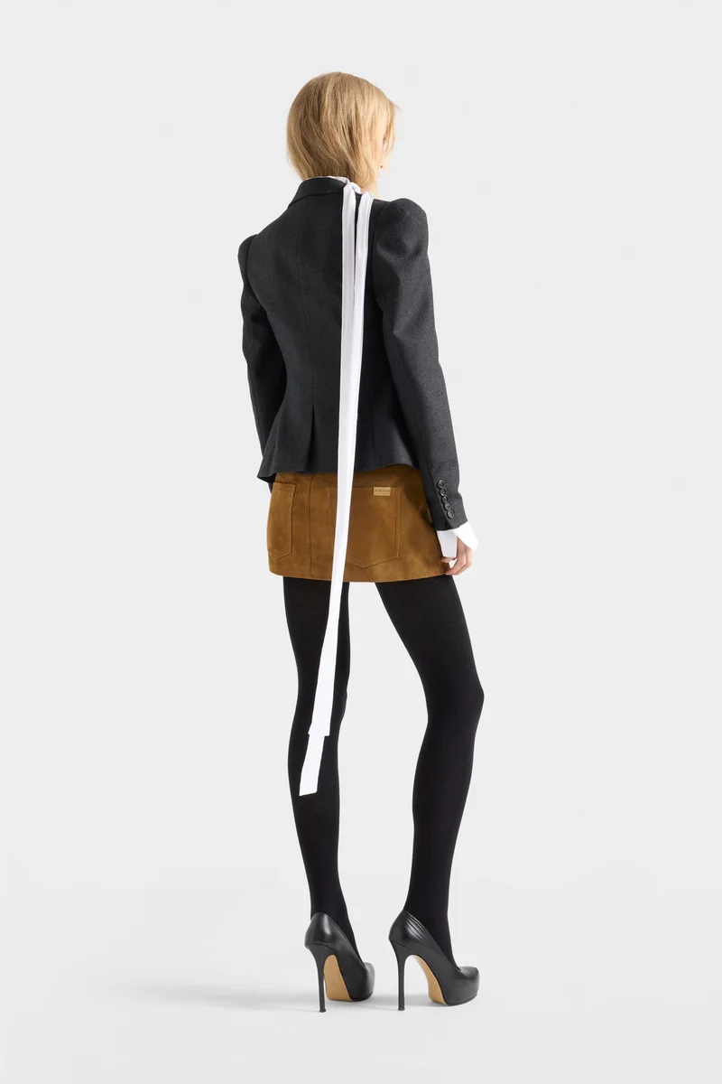 CHERRY MINI SKIRT in Suede Cognac