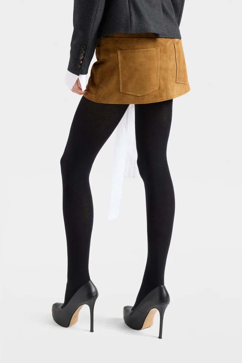 CHERRY MINI SKIRT in Suede Cognac