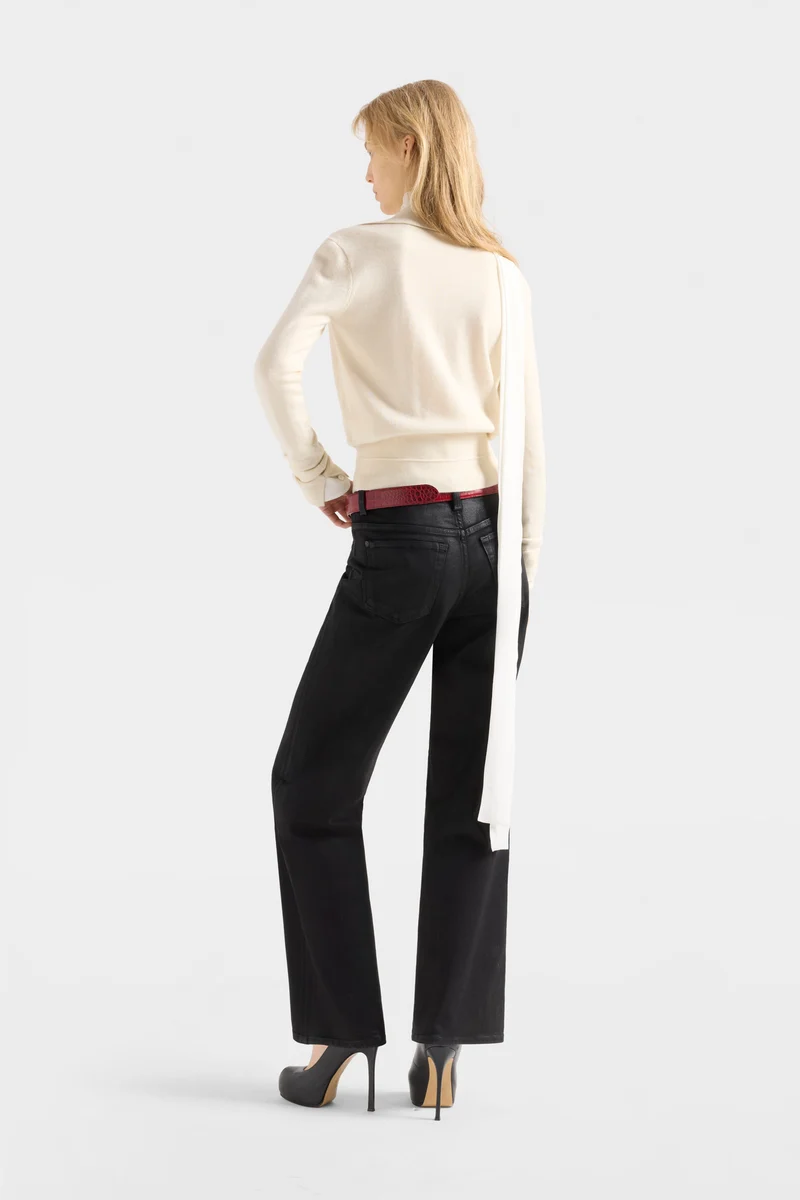 STOVEPIPE STRAIGHT in Coated Denim Black