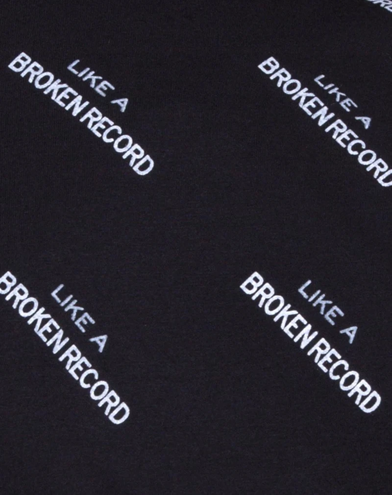 Oversize Basic Tee in Like a Broken Record