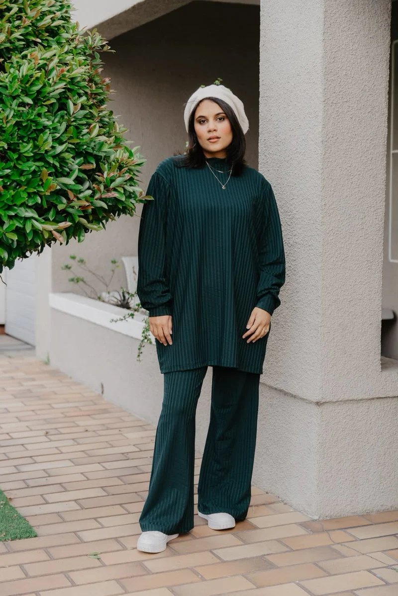 Ribknit Set- Teal Green