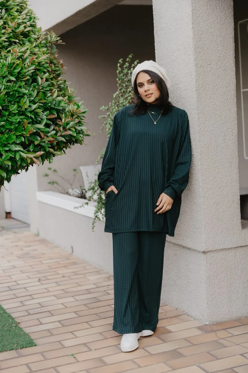 Ribknit Set- Teal Green