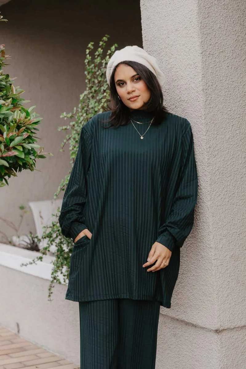 Ribknit Set- Teal Green