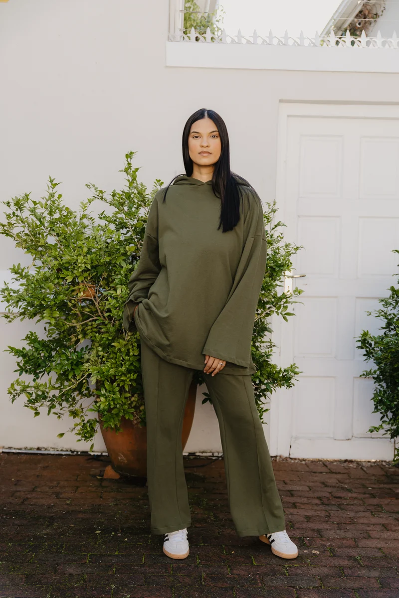 Oversized Hoody Tracksuit Olive