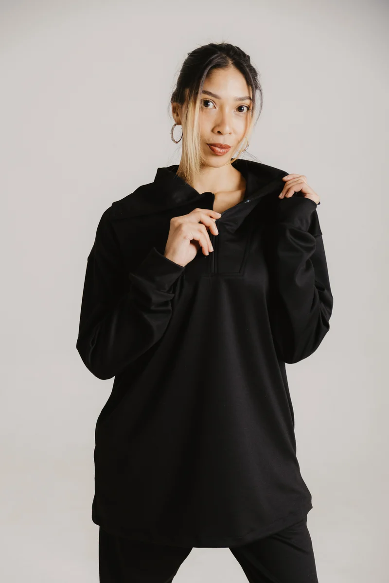 1/4 Zip Oversized Collar Set
