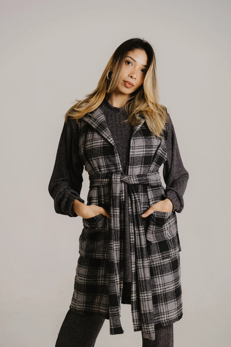 Sleeveless Melton Coat