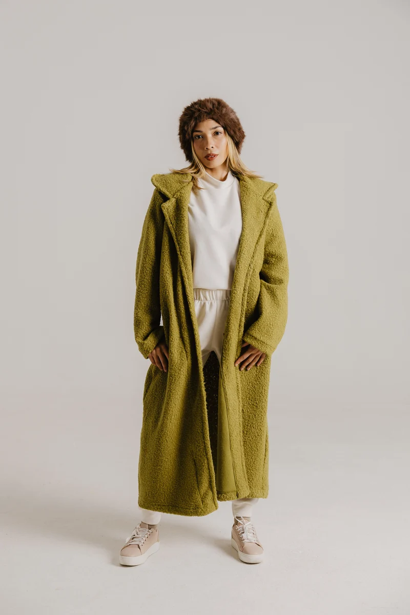 Teddy Coat- Chartreuse