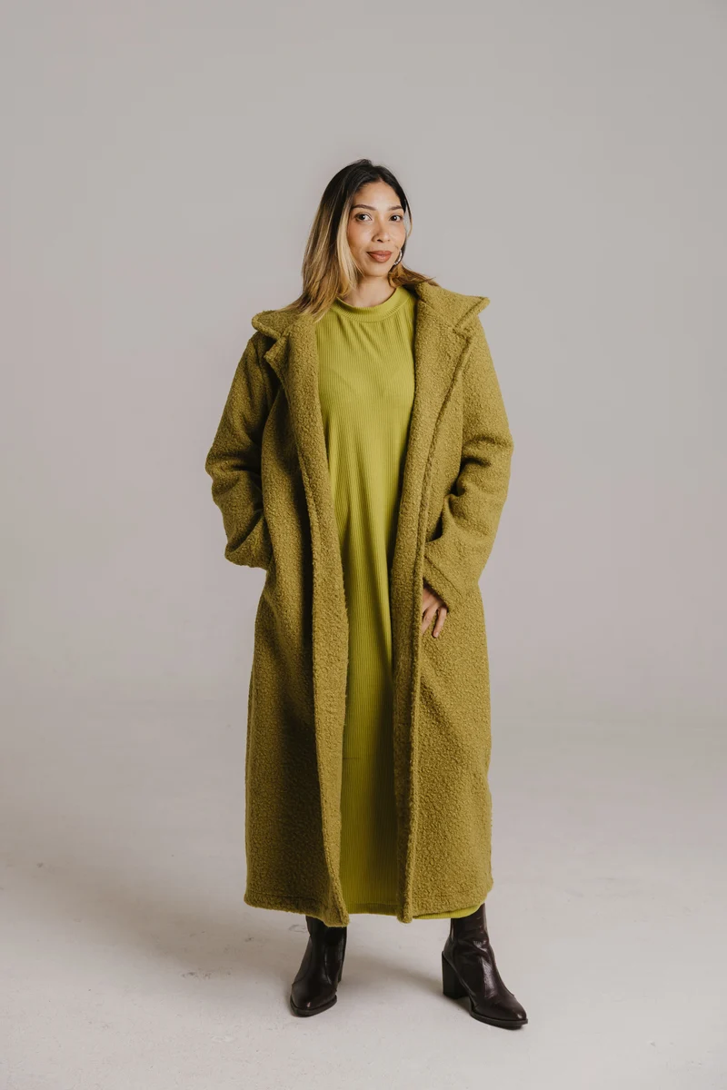 Teddy Coat- Chartreuse
